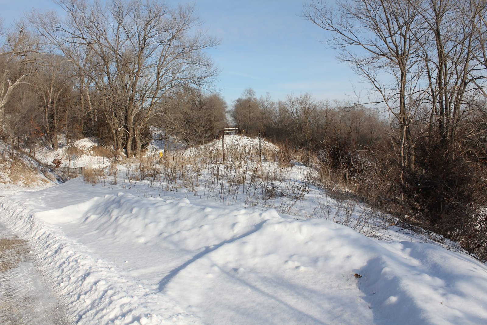 Looking east towards site of former bridge